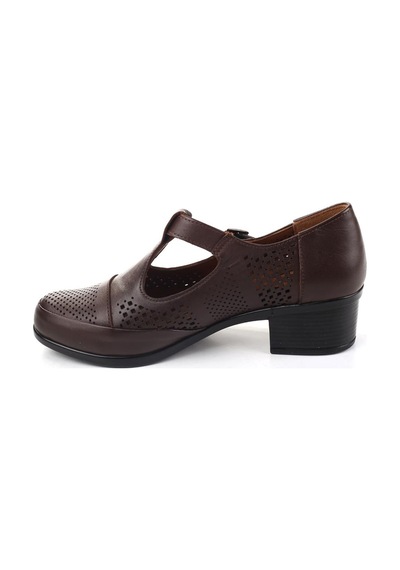 Castle Black 24565 Hakiki Deri Günlük 4 Cm Topuklu Kadın Ayakkabı 001