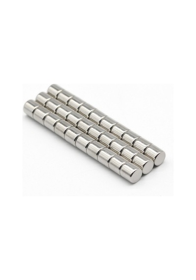 25 Adet, 6x6 Mm Neodyum Mıknatıs, Silindir, Güçlü Magnet, 6mm X 10mm