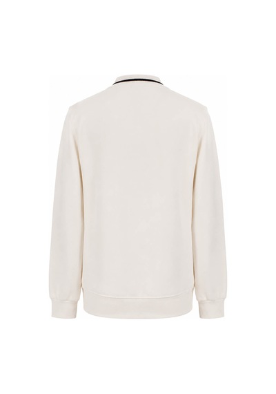 Trender Triko Ribana Beyaz Erkek Sweatshirt 2001