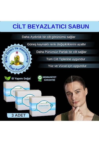 Organicsun Doğal Cilt Beyazlatıcı Sabun 3 x 140 G