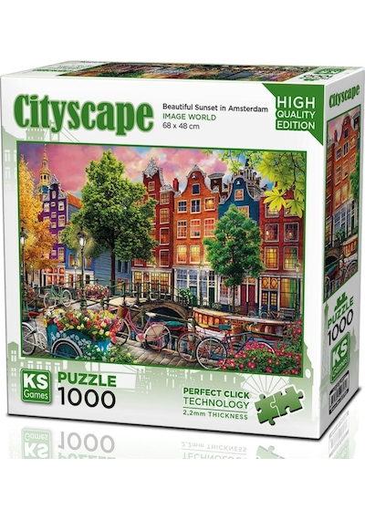 Ks Games 1000 Parça Amsterdam'da Harika Günbatımı Puzzle