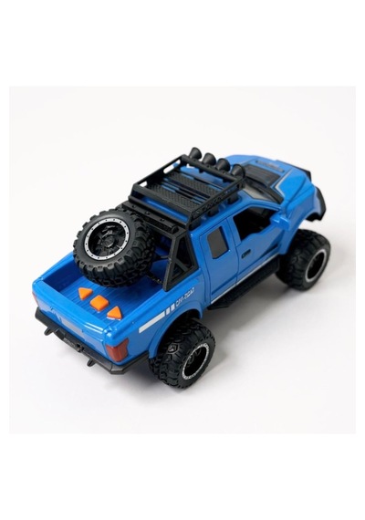 Işıklı Müzikli Lüks Off-road Jeep Oyuncak Araba Süspansiyonlu, Yedek Lastikli, 1:16 Model 3+ Yaş Mavi