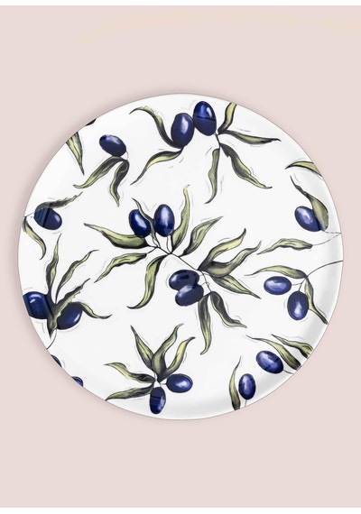The Mia Olivos Ayaklı Servis Tabağı 10x30 Cm Ovs0010 Çok Renkli