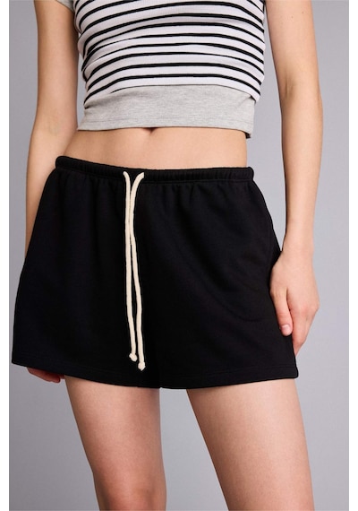Defacto Standart Fıt Sweatshirt Kumaşı Şort G7956ax26hsbk81 Siyah-bk81