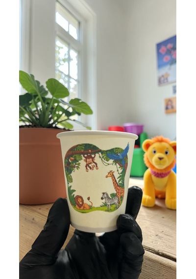 Hayvan-orman-amazon-zoo Doğumgünü Parti Temalı Tek Kullanımlık 7 Oz 100 Adet Karton Bardak