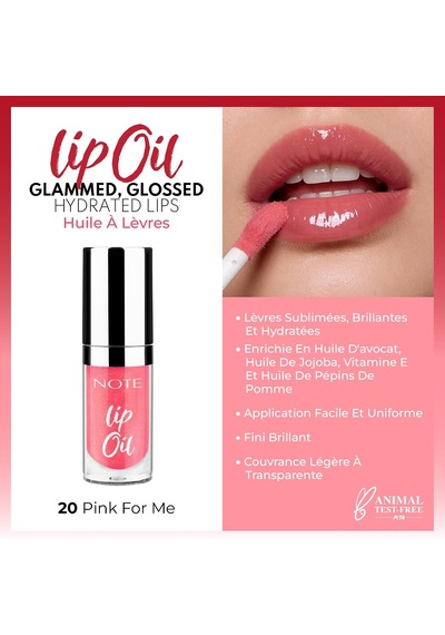 Cosmetics Lip Oil 20 Pink For Me Nemlendirici Ve Parlatıcı Dudak Bakım Yag I, Pembe