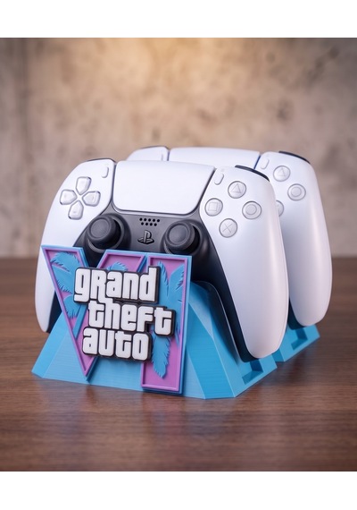 Omni Gta 6 Temalı Ikili Ps5 Kol Standı - Özel Tasarım Gta 6 Kontrolcü Standı, Playstation 5 Oyuncu Aksesuarı Konsol Standı Ve Tutucu Mavi