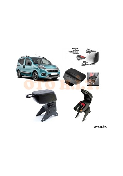 Fiat Fiorino Uyumlu Kol Dayama Ve Kolçak Sürgülü Bardaklıklı Ayar
