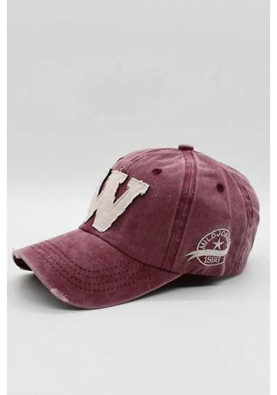 Külah Beyzbol Cap Vintage Erkek Şapka Eskitme Kep - Bordo - Bordo