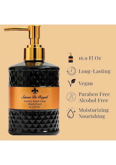 Savon De Royal Luxury Vegan Sıvı Sabun Black Pearl 500 Ml, Portakal, Vanilya