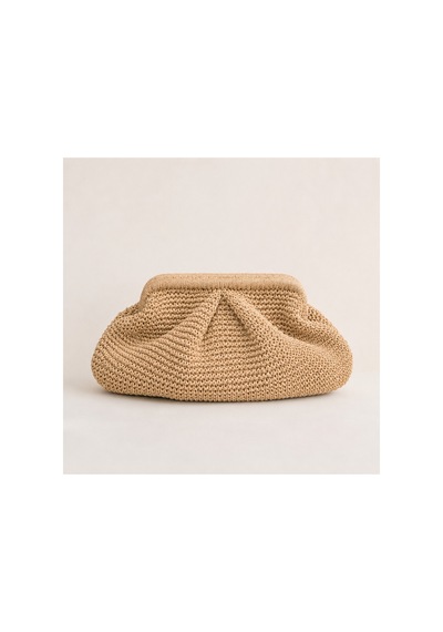 El Yapımı Hasır Burslu Clutch Çanta