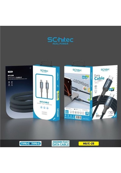 Schitec 38w 2 Çıkışlu Hızlı Şarj Başlığı Ve 100w Type-c To Type-c Süper Hızlı Şarj Kablosu 2 Metre