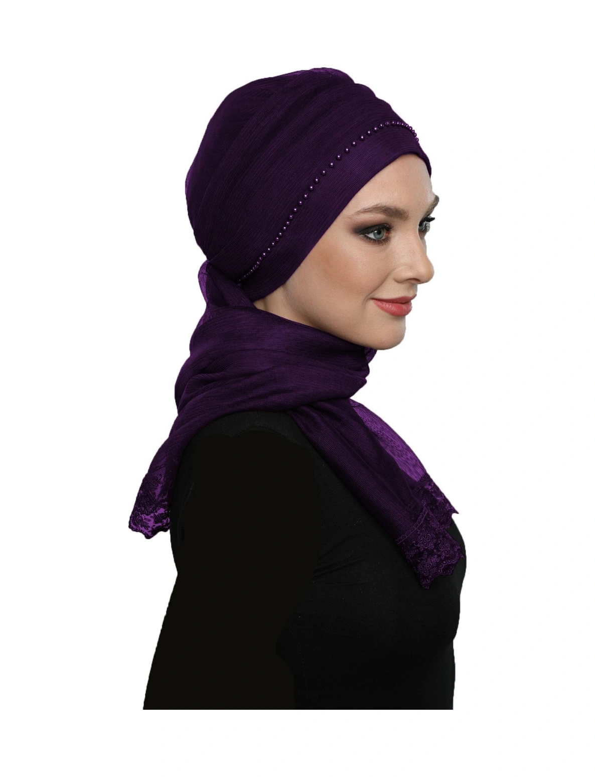 Elysianfidan Incili Tüllü Bağlamalı Tül Kaplamalı Dantelli Inci Işlemeli Mor Hazır Dış Bone Tesettür Abiye Mor Elysianfidan Incili Tüllü Bağlamalı Tül Kaplamalı Dantelli Inci Işlemeli Mor Hazır Dış Bone Tesettür Abiye Mor