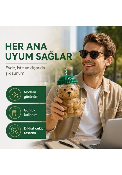 Sogud Cam Bardak - 580 Ml Pipetli Soğuk İçecek Bardağı - Borosili