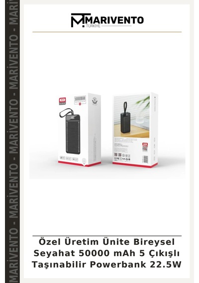 Özel Üretim Ünite Bireysel Seyahat 50000 Mah 5 Çıkışlı Taşınabilir Powerbank 22.5w Çok Renkli