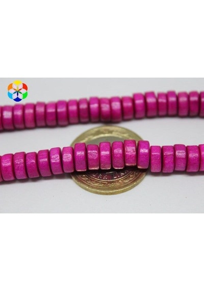 Bileklik Boy Ahşap Yarım Dizi Rondela Pembe 18cm Uzunluğundadır Çok Renkli