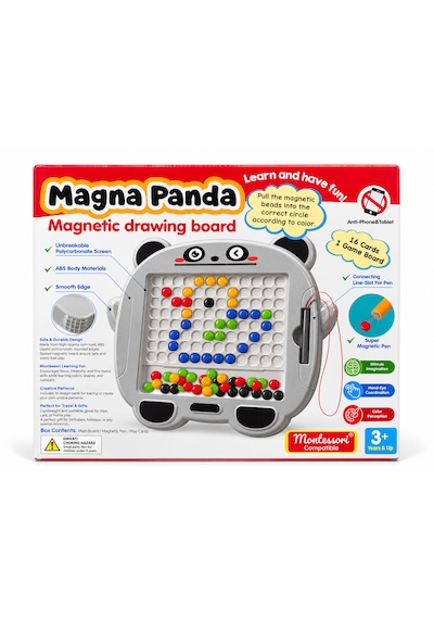 Magnetico Manyetik Çizim Tahtası Panda Tasarımlı Kodlama Ve Montessori Eğitici Oyuncak 3+ Yaş