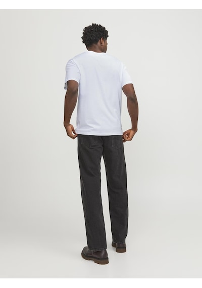 Jack & Jones Erkek Logo Nakis Islemeli Tisört - Paulos - 12245087 WHITE