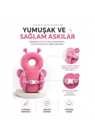 İlk Adım Güvenlik Yastığı Bebek Kafa Koruma Boyun Destek Minderi Kelebek