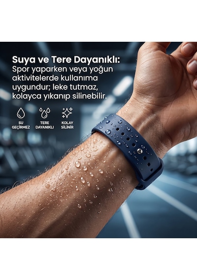 Caseonn Samsung Galaxy Uyumlu Watch 6 44mm Kordon Esnek Spor Silikon Kayış Pudra
