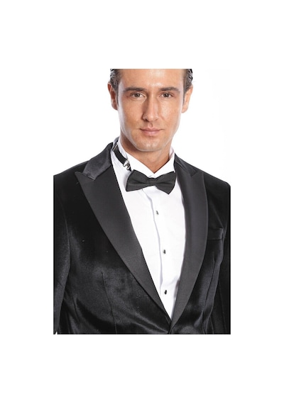 Wessi Kadife Slim Fit Siyah Erkek Smokin Ceket Siyah