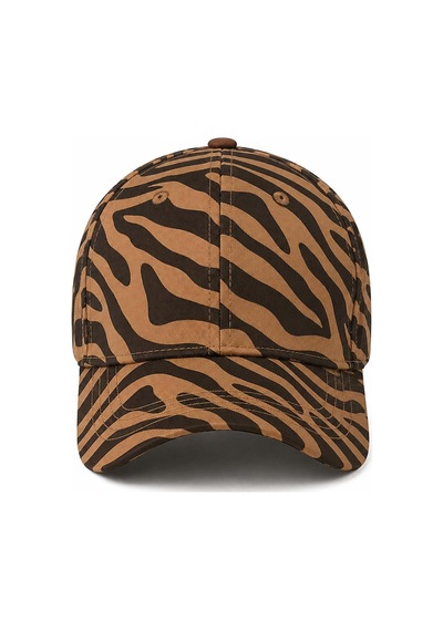 Valkyrie Kahverengi Zebra Desenli Kadın Şapka Ayarlanabilir Baseball Cap Pamuk Günlük Spor Şapka