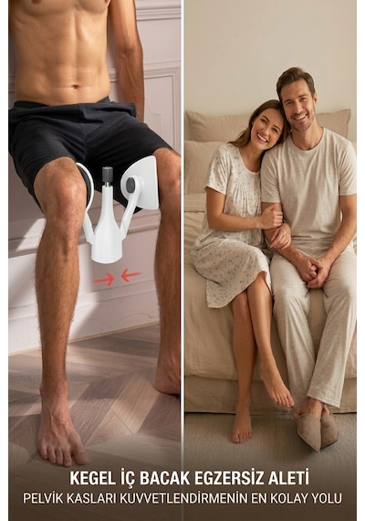 Pelvik İç Bacak Kas Egzersiz Aleti, Kalça Sıkılaştırıcı Kegel Egzersiz Aleti 7-16kg Direnç,beyaz