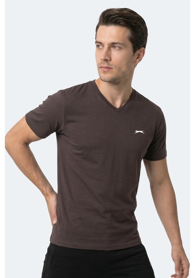 Slazenger Rıvaldo T Erkek Koyu Kahve Tişört Kahverengi