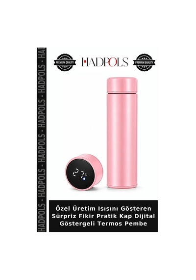 Özel Üretim Isısını Gösteren Sürpriz Fikir Pratik Kap Dijital Göstergeli Termos Pembe