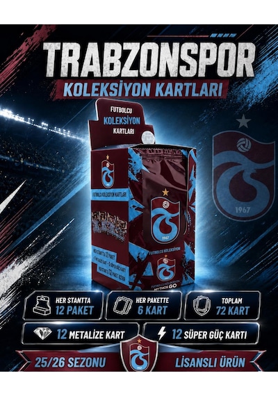 Mythos Pulse Trabzonspor Futbolcu Kartları 10'lu Özel Kutu 2025/2026 Resmi Lisanslı