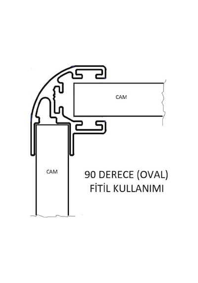 8 Mm Alüminyum Cam Balkon Fitili H,H,90°,45°,22,5°,U
