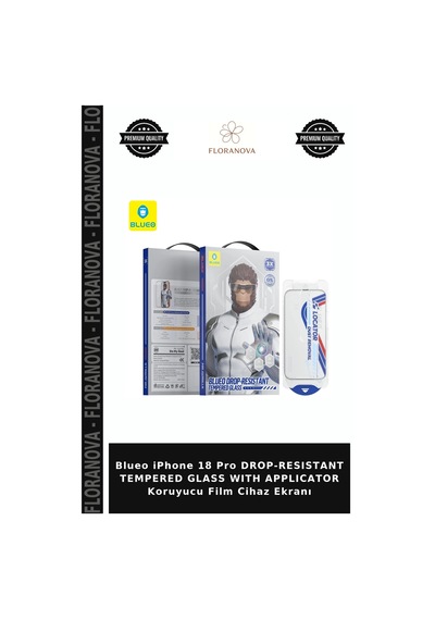 Blueo İphone 18 Pro Drop-resıstant Tempered Glass Wıth Applıcator Koruyucu Film Cihaz Ekranı