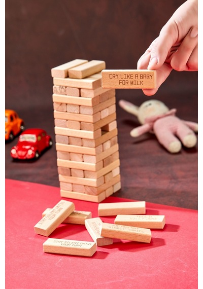 İngilizce Penalty Tower İngilizce Cezalı Tower Jenga Denge Oyunu 54 Parça Büyük Boy