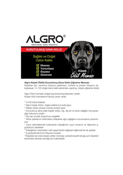 Algro Dana Kelle Çiğneme Ödül Maması 3 x 120 G