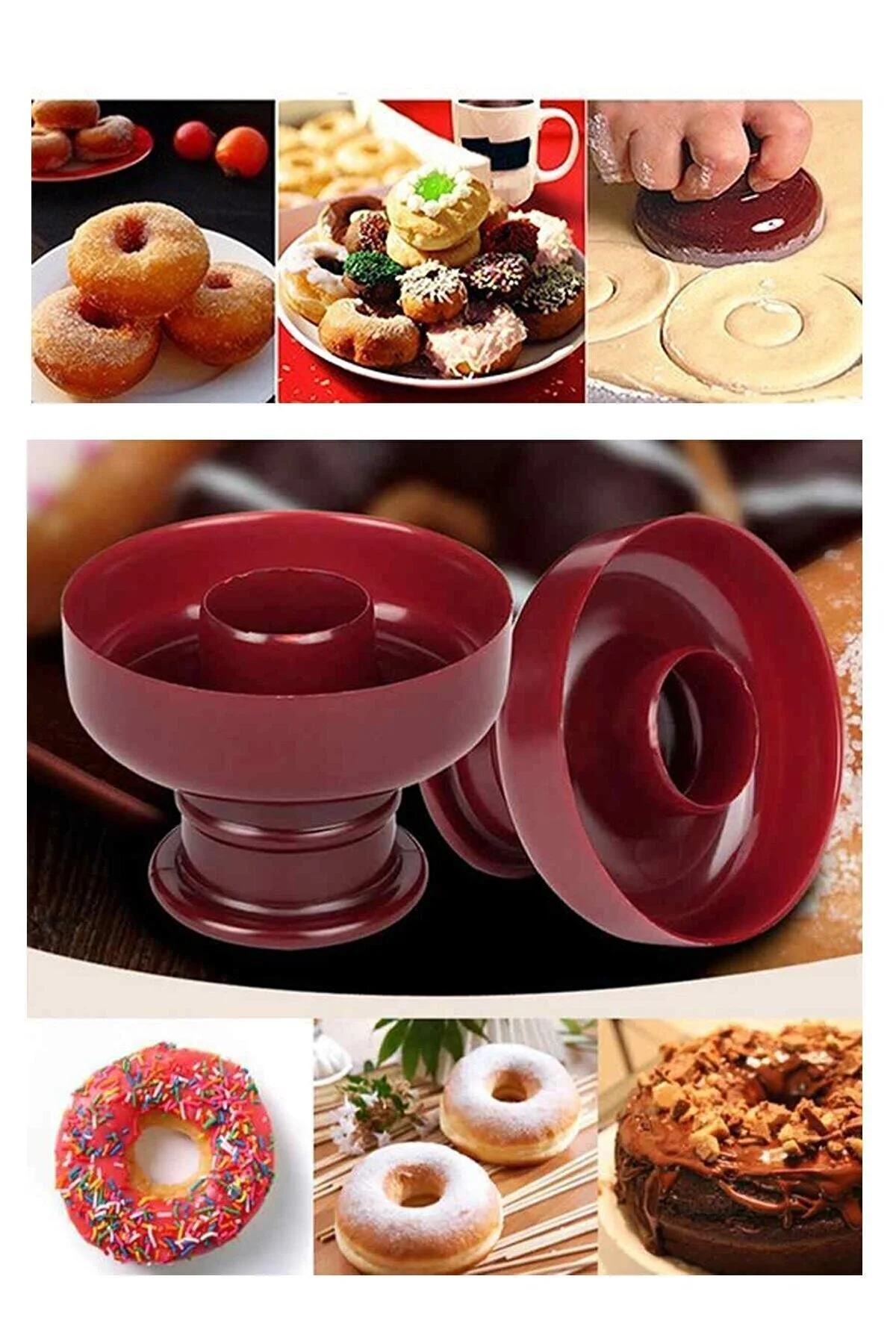 Donut Kek Kalıbı - Hamur Kesici Ve Şekillendirici Çok Renkli