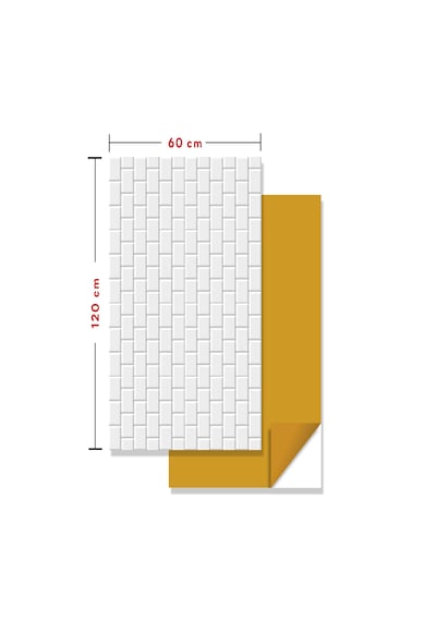 Kendinden Yapışkanlı Fayans Kaplama Pvc Karo Metro Desen 60x120 Cm 1 Adet 0,72 M2