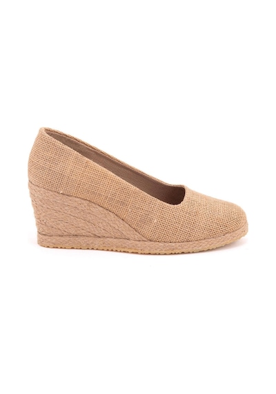 Star Tombis Hasır Hasır Keten Espadril Dolgu Topuk Dolgu1001-2923 Koyu Bej