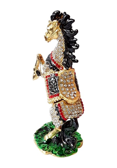 Dekoratif Swarovski Taşlı At Biblo, Mücevher Kutusu