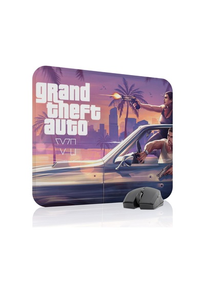 Gta 6 Kaymaz Dikişli Kauçuk Oyuncu Mousepad V2 - 48x40 Xl Gaming Mouse Pad Fare Altlığı