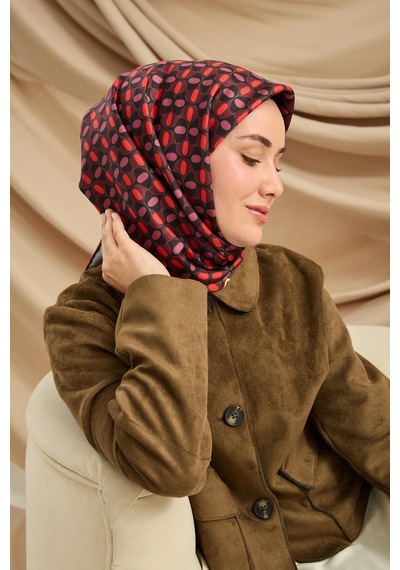 Silk Home Twill İpek Eşarp 11481-19 Yeşil, Kırmızı, Bordo, Mor
