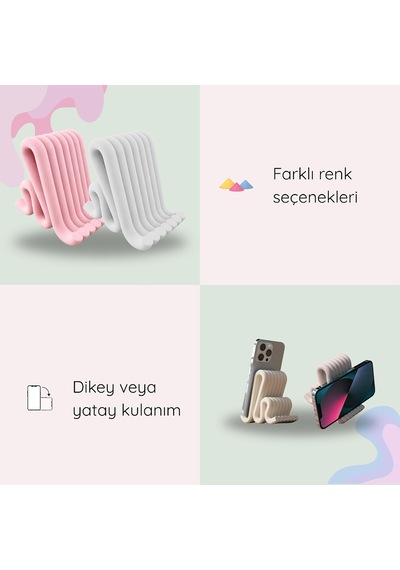 Tr Modern Masaüstü Minimalist Telefon Tutucu - Stand Beyaz Diğer