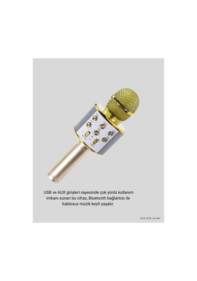 Spt-gld Kablosuz Mikrofon Usb Aux Destekli Parti Ve 04717 Eğlence İçin Renkli Renkli