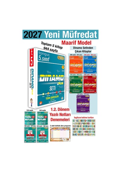 5. Sınıf 2027 Dinamo Set Soru Bankası Tüm Dersler Seti 1. 2. Dönem Yazılı Notları Denemeleri