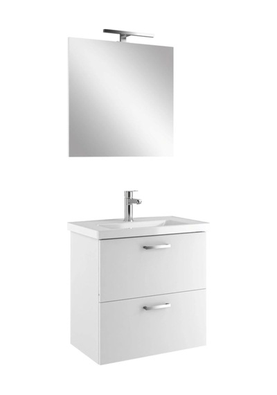 Kale Noah Beyaz 65 Cm Alt Dolap, Lavabo Ve Ayna Takımı