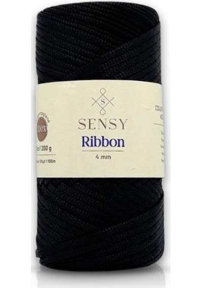 Premium Ribbon Polyester Ip 200 Gr Polyester Ribbon Makrome Ipi Siyah