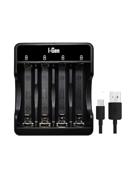 I-Gen G411 4'lü Pil Şarj Aleti + 4 Adet AAA Pro 1100 mAh Şarjlı İnce Kalem Pilli Set