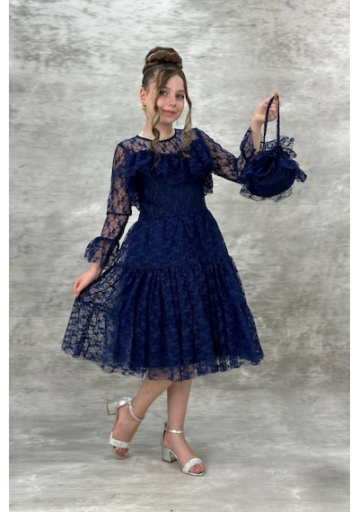 Turuncu Gardrop Yağmur Model Güpür Uzun Kol Çanta Dahil Kız Çocuk Elbise Lacivert Kırmızı Turuncu Gardrop Yağmur Model Güpür Uzun Kol Çanta Dahil Kız Çocuk Elbise Lacivert Kırmızı