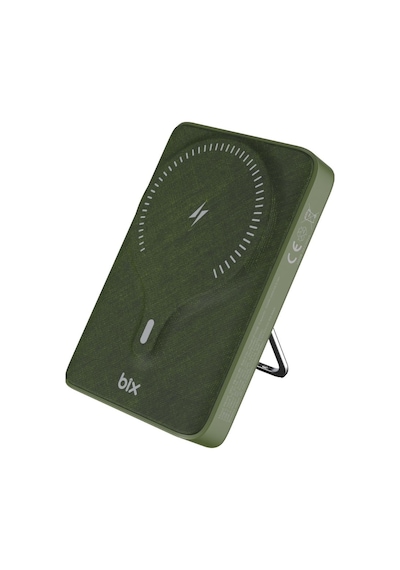 Bix Pb105 10000mah Pd20w Type-c Usb 15w Kablosuz Powerbank Yeşil