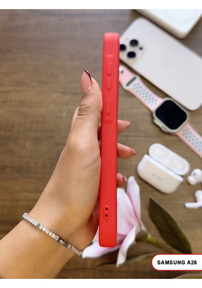 Samsung Galaxy A26 Uyumlu Kamera Korumalı Darbeye Dayanıklı Renk Atmayan Keep Silikon Kılıf Kırmızı