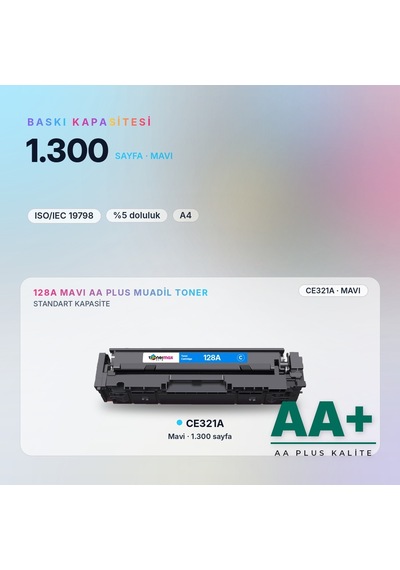 Hp 128a Ce321a Mavi Uyumlu Toner Aa Plus / Color Laserjet Cm1415 / Cp1525